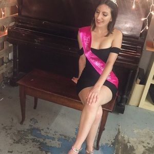 Tight black off the shoulder dress